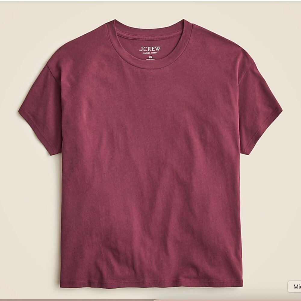 J. Crew Feather Jersey Cropped T-shirt NWOT